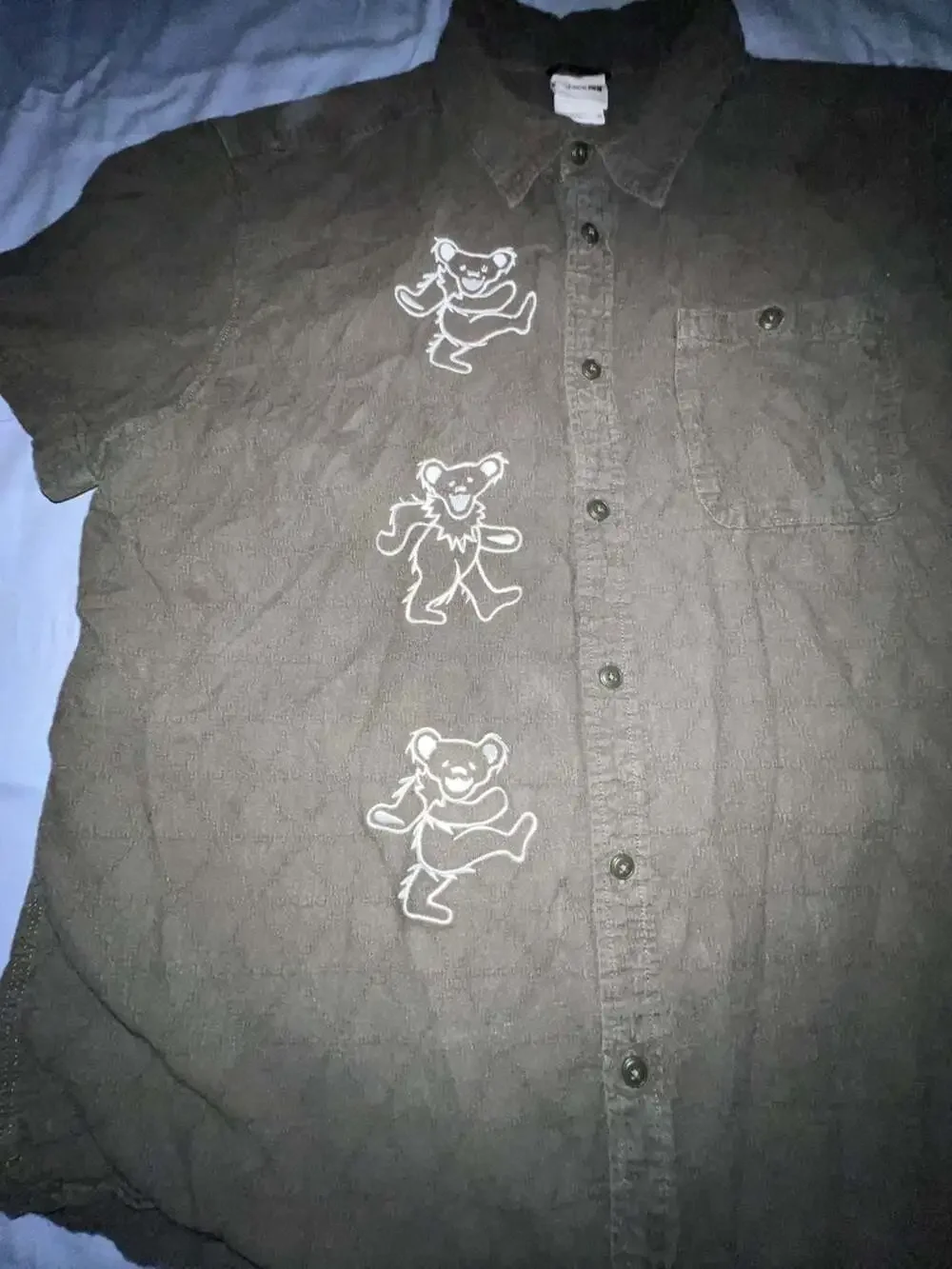 The North Face Grateful Dead Dancing Bears Embroidered Short Sleeve Button-Down